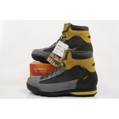 10. Aku Slope GTX Men's Leather Ankle Boots Gray Yellow