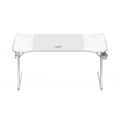 4. Huzaro Hero 3.3 White RGB Gaming Desk
