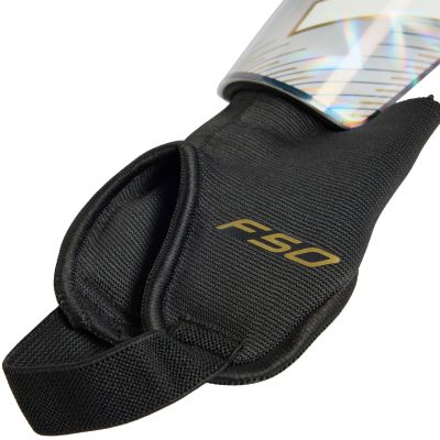 3. adidas F50 Match Kids' Soccer Shin Guards Gray and Black KE5206