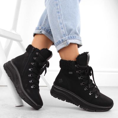 2. Waterproof insulated women's hiking boots in black Rieker 48034-00