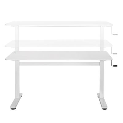 5. Ergo Office manual height adjustment desk, max 40 kg, max height 117 cm, with a tabletop for sitting and standing work, ER-401 W