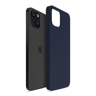 3. 3mk Silicone Case for iPhone 15 Plus - Navy Blue