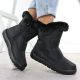 11. Women's flat insulated snow boots black Potocki KI24322