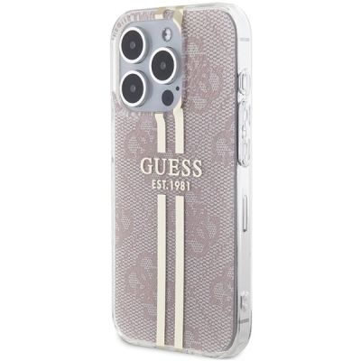 2. Guess IML 4G Gold Stripe case for iPhone 14 Pro Max - pink