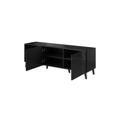 3. ABETO TV cabinet 150x42x52 black/gloss black