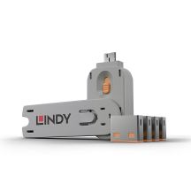 Lindy 40453 Port Blocker Port Blocker + USB Type-A Dongle Orange Acrylonitrile Butadiene Styrene (ABS) 5 pcs.