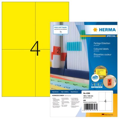 HERMA A4 Yellow Labels 105 x 148 mm Matte Paper 400 pcs.