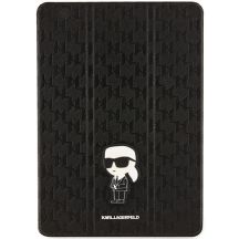 Karl Lagerfeld Saffiano Monogram Ikonik Case for iPad 10.2" 2019 (7th gen.) Folio Magnet Allover Cover - Black