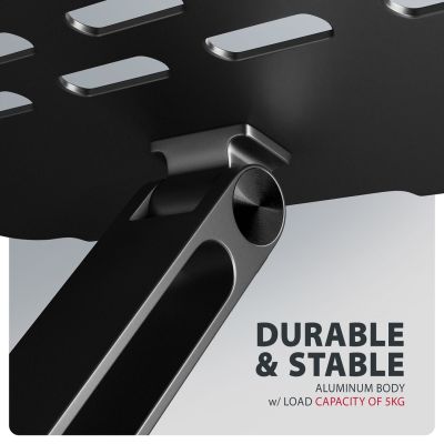 8. Axagon STND-LQB Laptop Stand with Double Joint, Height-Adjustable, Foldable, Laptop and Tablet Stand, Black, 43.9 cm (17.3")