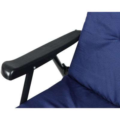 6. FOLDING GARDEN CHAIR 59X66X45/90CM WITH NAVY BLUE CUSHION