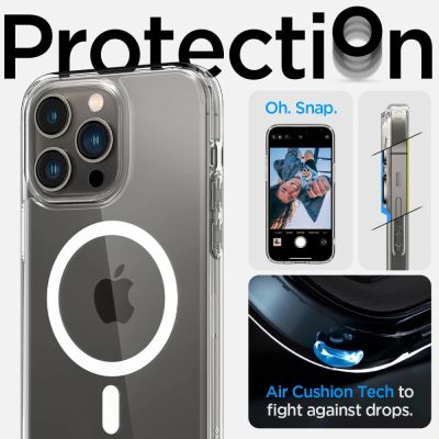10. Spigen Ultra Hybrid Mag Case with MagSafe for iPhone 14 Pro - Clear/White