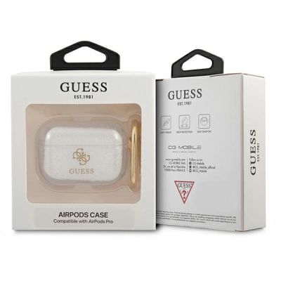 3. Guess GUAPUCG4GT AirPods Pro cover Transparent Glitter Collection