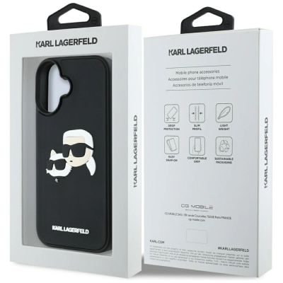 8. Karl Lagerfeld HC 3D Rubber Double Heads iPhone 16 Case - Black