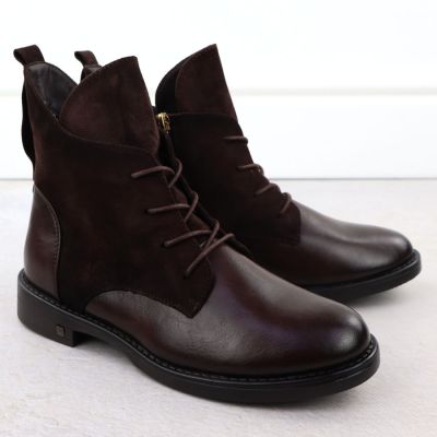 3. Women’s Brown Suede Ankle Boots Potocki Z25-SZ12080
