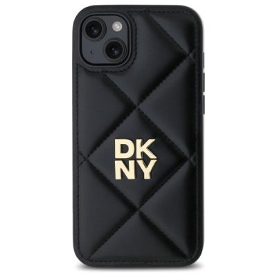 3. DKNY Quilted Stack Logo iPhone 15 Plus Case - Black