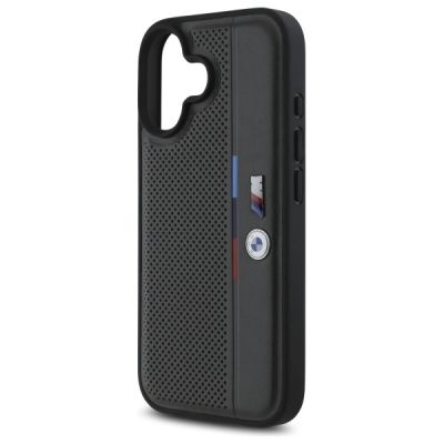 6. BMW M Perforated Tricolor Detail Line iPhone 16 Case - Dark Gray