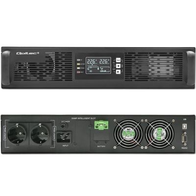 6. Qoltec UPS Emergency Power Supply for RACK 3kVA 3000W Power Factor 1.0 LCD EPO USB On-line