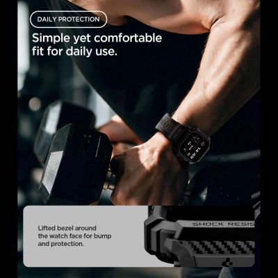 9. Spigen Rugged Armor Pro Apple Watch 42mm Strap - Matte Black
