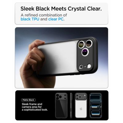 6. Spigen Ultra Hybrid Case for iPhone 18 Pro / 17 Pro - Matte Black