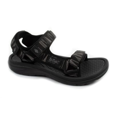 Lee Cooper men's shoes with velcro straps for summer beach sandals, lightweight black