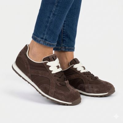 5. Women's brown suede leather shoes Vinceza 86427