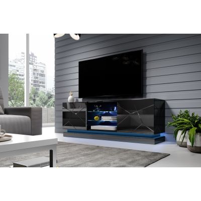 6. TV cabinet QIU 160 MDF gloss black/gloss black