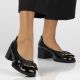 7. Black patent leather pumps on a block heel Filippo DP6960