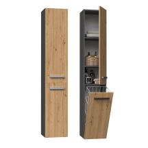 Bathroom cabinet NEL IV 31x30xH174 anthracite/artisan