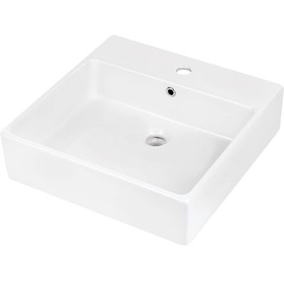 Deante TEMISTO CDT_6U5S ceramic washbasin, countertop/wall-mounted, with tap space - 50x50 cm, white