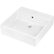 Deante TEMISTO CDT_6U5S ceramic washbasin, countertop/wall-mounted, with tap space - 50x50 cm, white