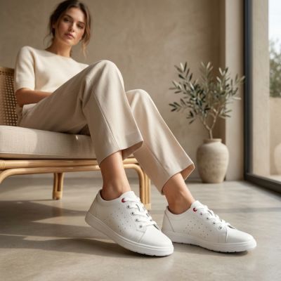 6. Women's white leather shoes Filippo DP7556