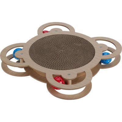 12. SCRATCHING POSTS FOR CAT INTERACTIVE TOY 4 BALLS 35.5X35.5X4CM