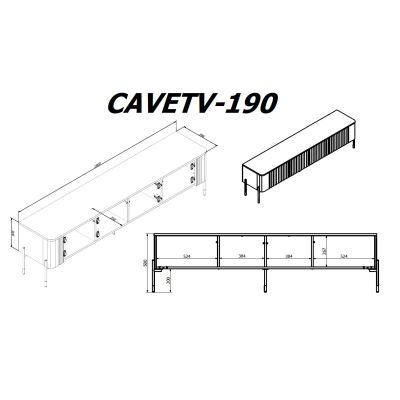 4. TV cabinet VERA 190x40x50 cashmere matt