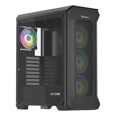 14. NATEC Genesis Irid 505 ARGB NPC-1518 Case (ATX, Micro ATX, Mini ITX; Black)