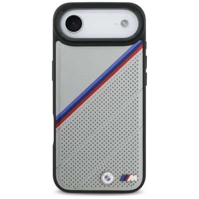 3. BMW M Tricolor Metal Logo MagSafe Case for iPhone 17 Air - Gray