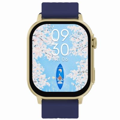6. GRAVITY GT15-11 Women's Smartwatch Navy Blue Silicone Strap + Gold Bracelet