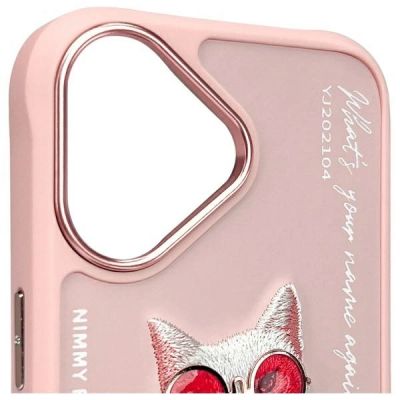 5. Nimmy Glasses Cool Cat iPhone 16 Case - Pink