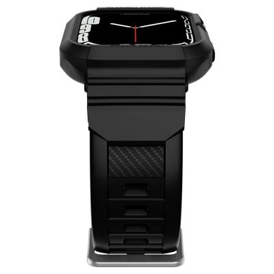 3. Spigen Rugged Armor Pro Case with Strap for Apple Watch 4 / 5 / 6 / 7 / 8 / SE (44/45 mm) - Black