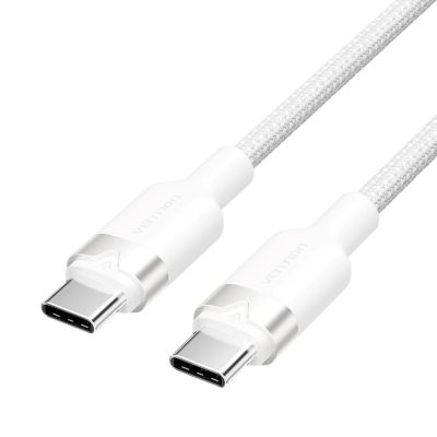 USB-C to USB-C Vention Braided Cable 3A 480Mbps 60W PD 1m White