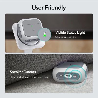 7. ESR Orbit Halolock MagSafe case for Apple AirPods 4 - white