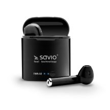 SAVIO TWS-02 wireless headphones (in-ear; wireless, Bluetooth; with built-in microphone; black