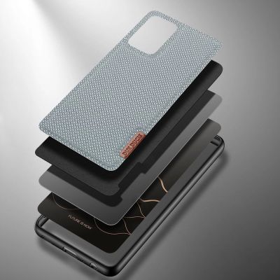 3. Dux Ducis Fino case covered with nylon material for Samsung Galaxy A72 4G gray