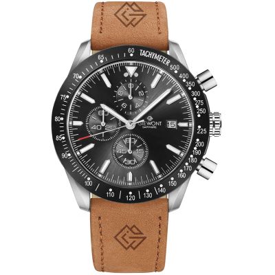 Men's Watch Giewont Chronograph Sapphire Brown Black GW8720-A1