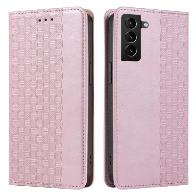 8. Magnet Strap Case Case for Samsung Galaxy S22 + (S22 Plus) Pouch Wallet + Mini Lanyard Pendant Pink