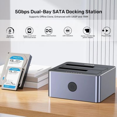 6. UNITEK 2X SATA 2.5"/3.5" USB 5GBPS HDD CLONING STATION