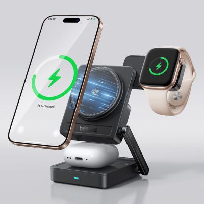 8. Baseus PicoGo AF21 3-in-1 Qi2.2 35W Wireless Charger with 1m USB-C Cable - Black
