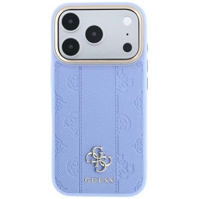 2. Guess Stripe Peony 4G Logo MagSafe Case for iPhone 18 Pro / 17 Pro - Light Blue