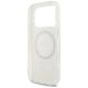 7. Guess IML Flowers Allover Electroplated with Pearl Strap MagSafe Case for iPhone 18 Pro / 17 Pro - White