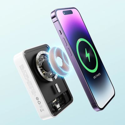 10. Baseus EnerFill FM41 20000mAh 20W Magnetic Power Bank with USB-C to USB-C Cable 30cm - White