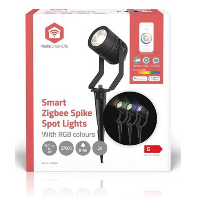 13. Nedis ZBLOS10RGBW3 Smartlife RGB Zigbee 3.0 3W 3-pack outdoor lamp